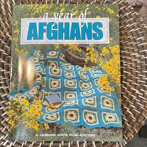 A Year of Afghans Crochet Book - Blue and Yellow